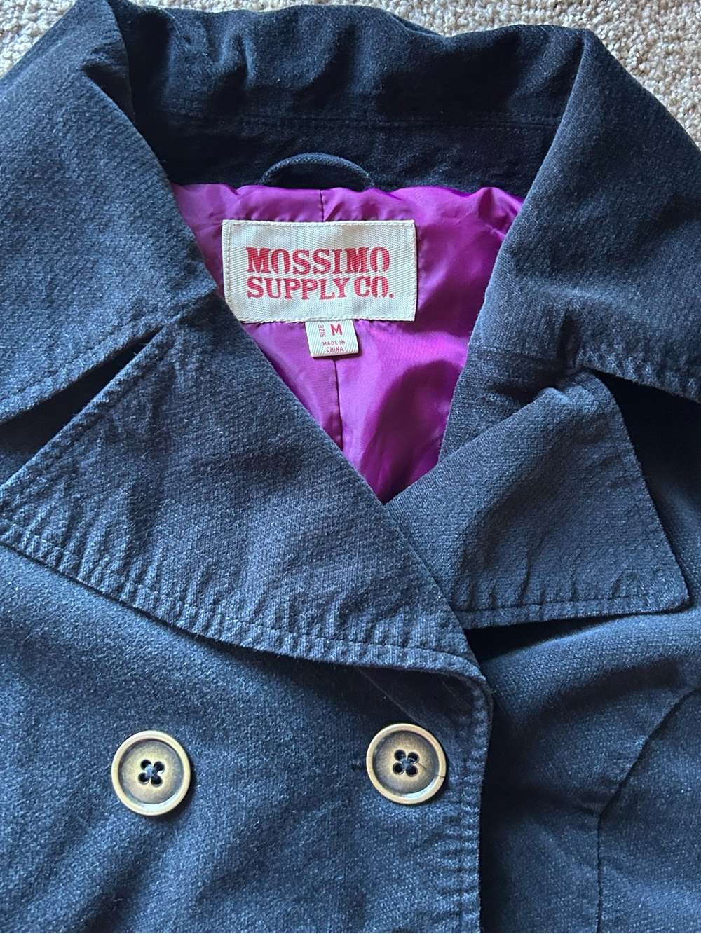 Mossimo Supply Co. Women’s corduroy double-breasted pea coat jacket Size Medium - Picture 3 of 13